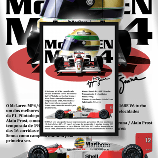 Poster Retrato - MP4/4 Ayrton Senna - STT012