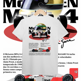 Nome do produto Camiseta Pima - MP4/4 Ayrton Senna - STT012