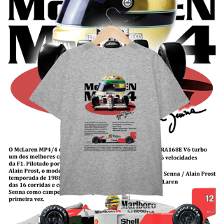 Nome do produto Camiseta Plus Size - MP4/4 Ayrton Senna - STT012