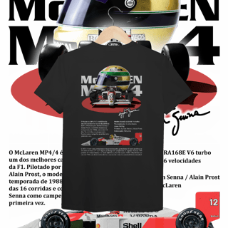 Nome do produto Camiseta Pima - MP4/4 Ayrton Senna - STT012