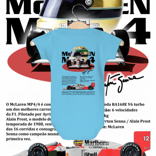 Nome do produto Body Infantil - MP4/4 Ayrton Senna - STT012