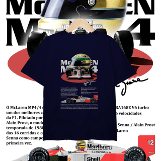 Nome do produto Camiseta Plus Size - MP4/4 Ayrton Senna - STT012