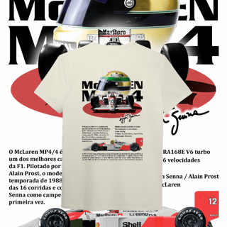 Nome do produto Camiseta Pima - MP4/4 Ayrton Senna - STT012