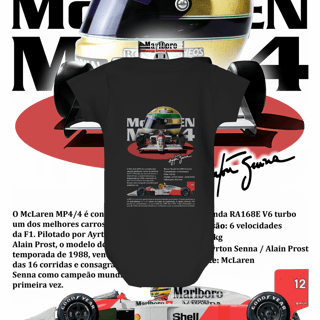 Nome do produto Body Infantil - MP4/4 Ayrton Senna - STT012