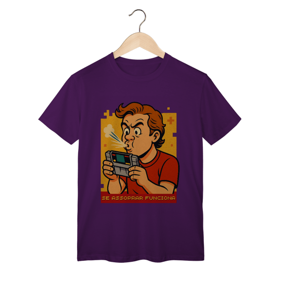 Camiseta Nerd Retrô — Se Assoprar Funciona