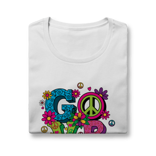 Nome do produto baby look Peace & Vibes