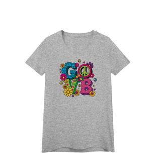 Nome do produto baby look Peace & Vibes