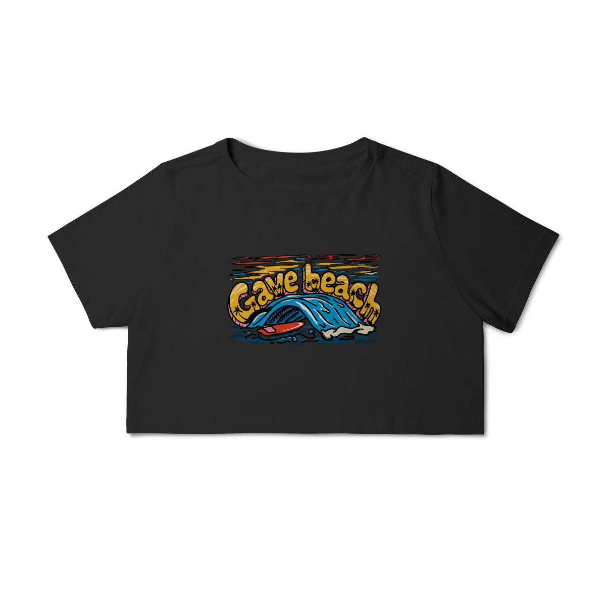 Nome do produto: Camiseta cropped look Sunset Wave