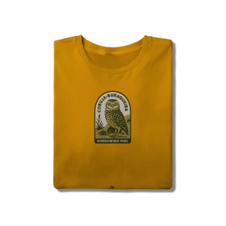 Nome do produto Camiseta Coruja-Buraqueira – Estampa Natureza Brasileira