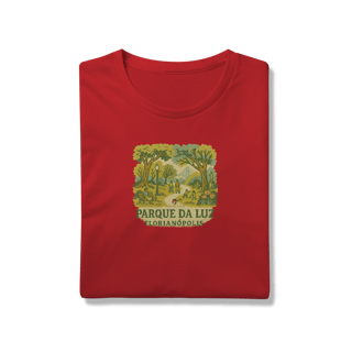 Nome do produto Camiseta Parque da Luz Florianópolis - Histórias, Natureza e O Melhor de Floripa no Peito