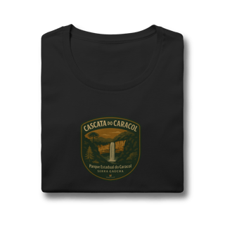 Nome do produto Camiseta Feminina Cascata do Caracol Aventureira | Serra Gaúcha