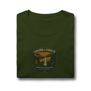 Nome do produto Camiseta Feminina Cascata do Caracol Aventureira | Serra Gaúcha
