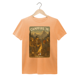 Nome do produto Camiseta Estonada Vintage Fogueira “Campfire ’74” | Acampamento, Montanha & Aventura