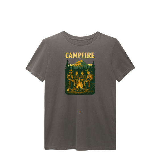 Camiseta Estonada Unissex Campfire | Acampamento Vintage