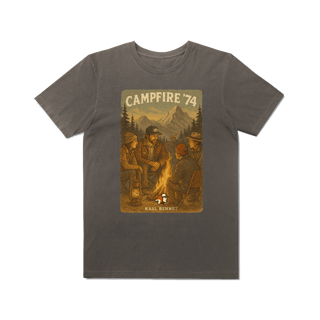 Nome do produto Camiseta Estonada Vintage Fogueira “Campfire ’74” | Acampamento, Montanha & Aventura