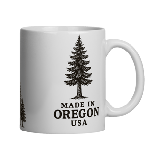 Nome do produto Caneca de Cerâmica Oregon Douglas Fir | Estilo Montanha Vintage