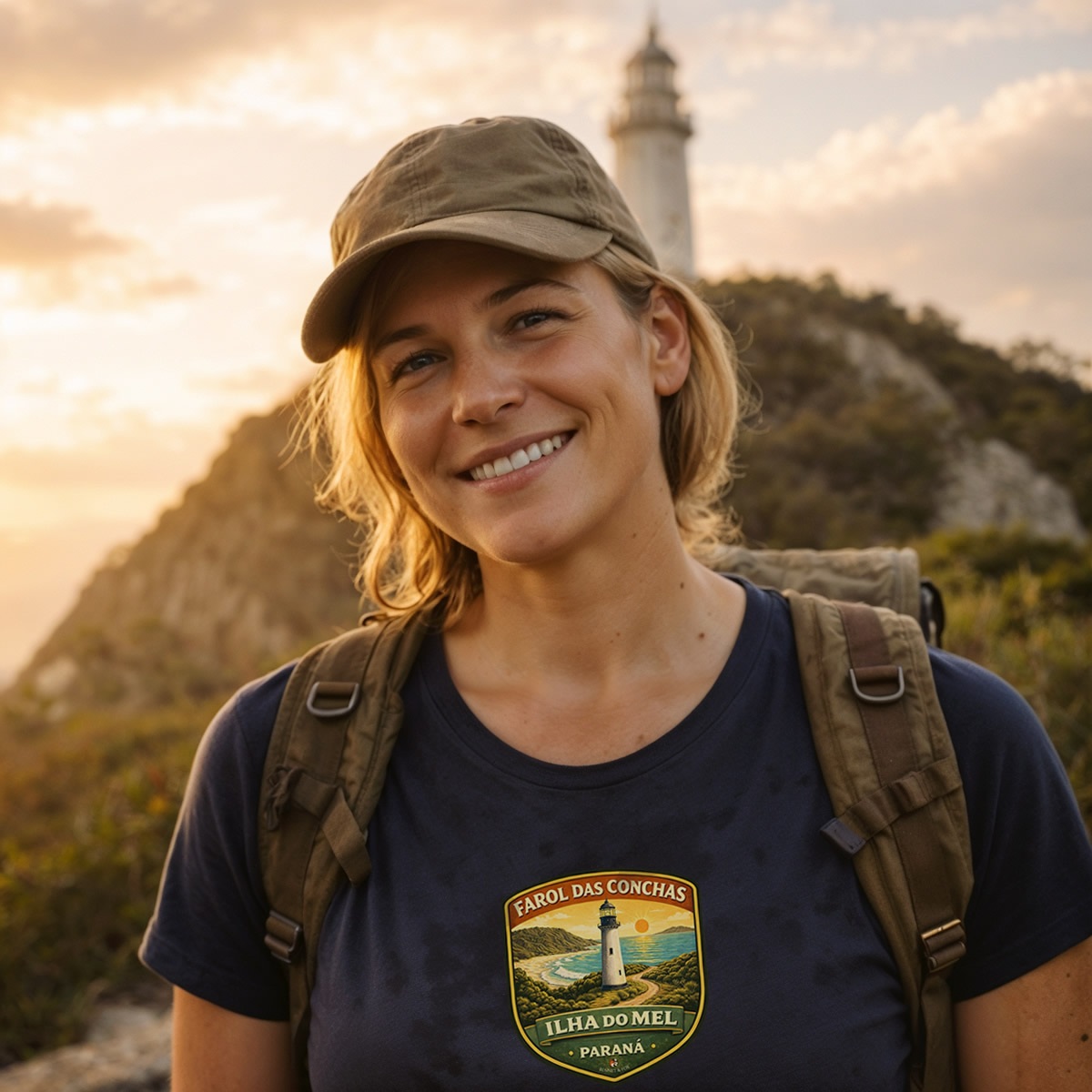 Nome do produto: Camiseta Feminina Ilha do Mel | Farol das Conchas - Paraná