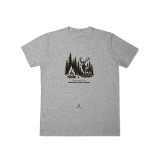 Nome do produto Camiseta Fogueira e Alce na Floresta