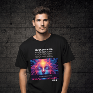 Nome do produto Camiseta Preta- Ouça sua Alma