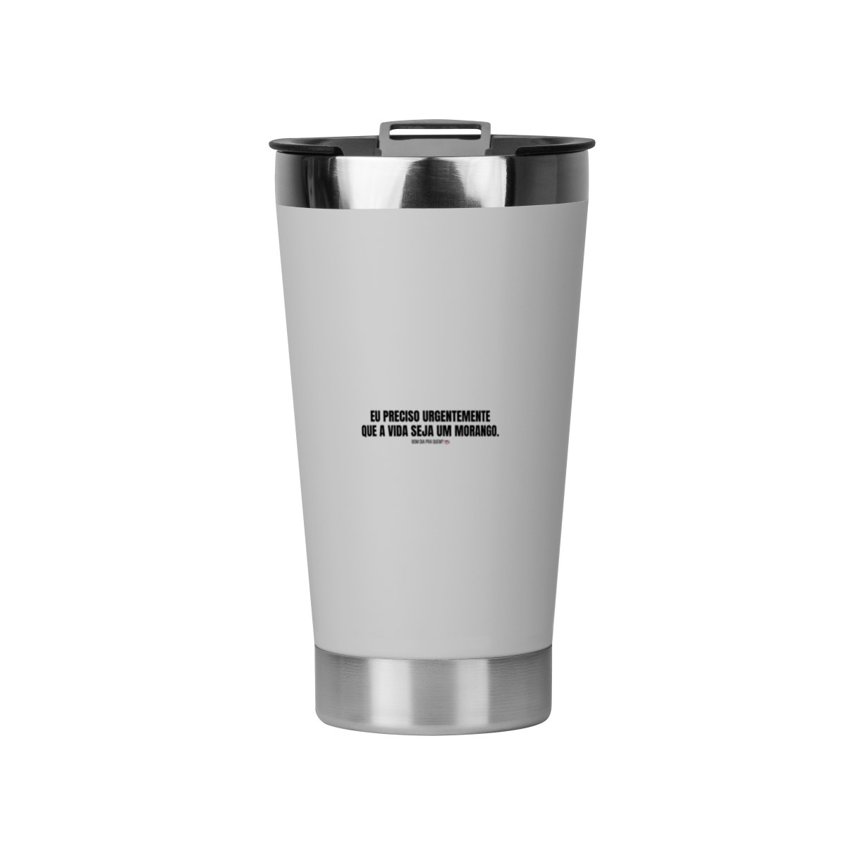 Nome do produto: copo térmico || eu preciso urgentemente que a vida seja um morango