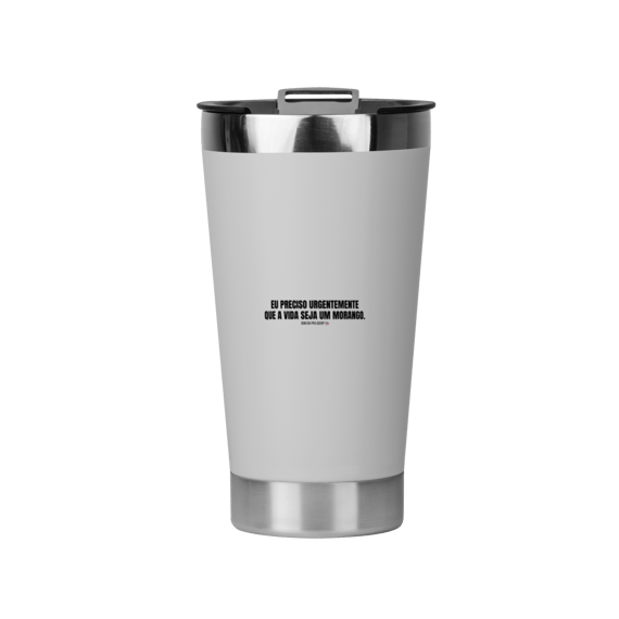 copo térmico || eu preciso urgentemente que a vida seja um morango