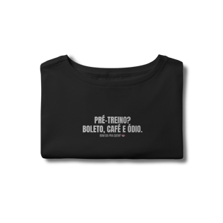 Nome do produto Cropped | Pré-treino? Boleto, café e ódio