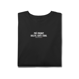Nome do produto T-Shirt Plus Size | Pré-treino? Boleto, café e ódio