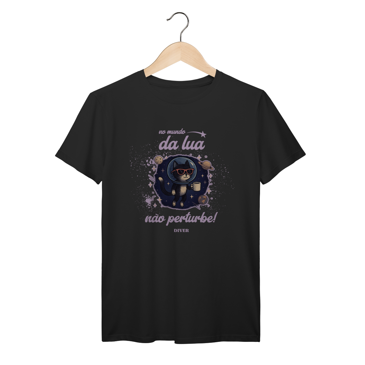Nome do produto: Tshirt Mundo da Lua Gato