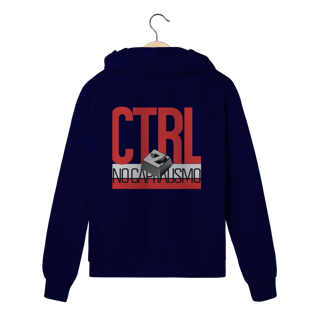Nome do produto Moletom com Zíper - CTRL+Z no Capitalismo (Vermelho)