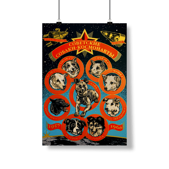 Pôster - Cães Cosmonautas Soviéticos