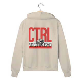 Nome do produto Moletom com Zíper - CTRL+Z no Capitalismo (Vermelho)