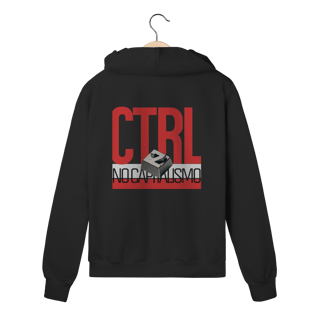 Nome do produto Moletom com Zíper - CTRL+Z no Capitalismo (Vermelho)