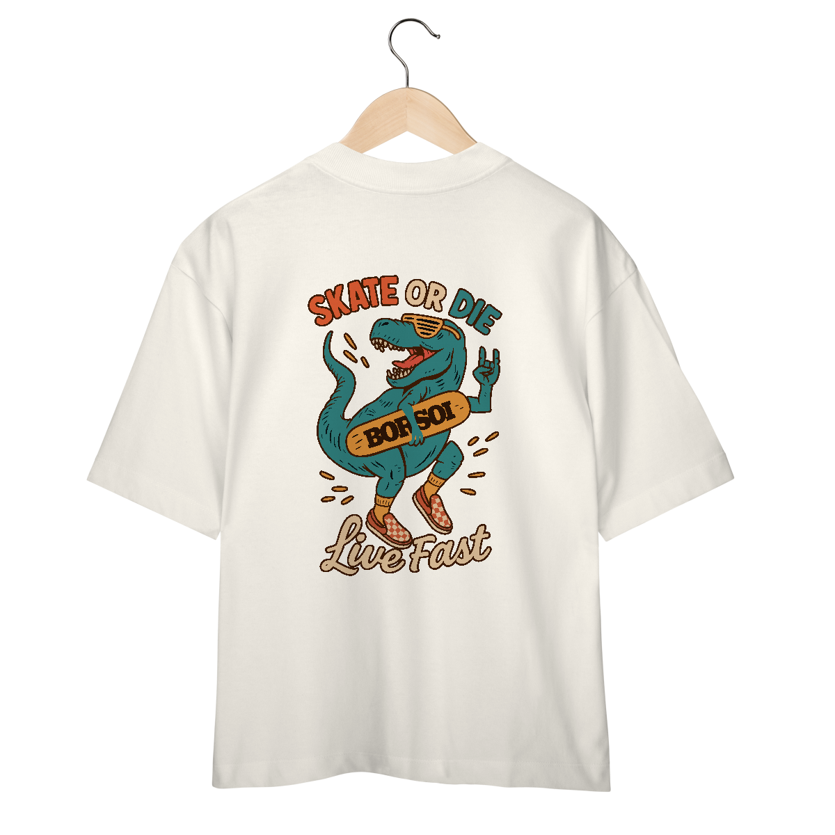 Nome do produto: Camiseta Oversized Skate or Die