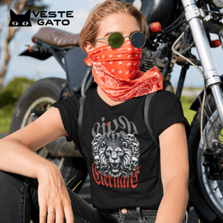 Leão Rugindo com Coroa e Caveiras (Quality)