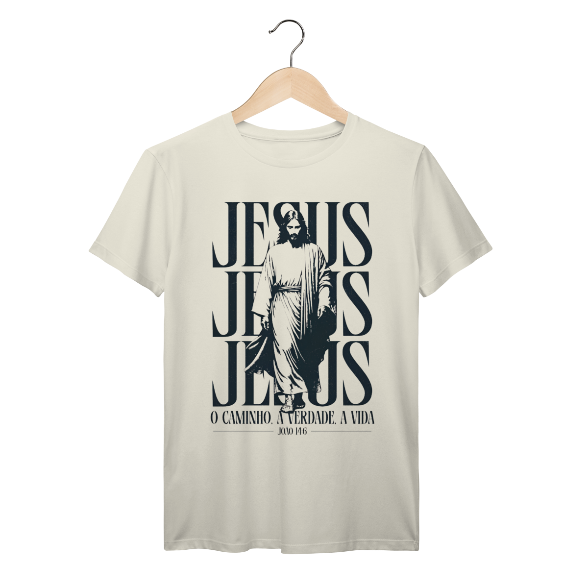 Camiseta Jesus Caminho Verdade e Vida - Estampa Tipográfica João 14:6 C5 Coleção Jesus