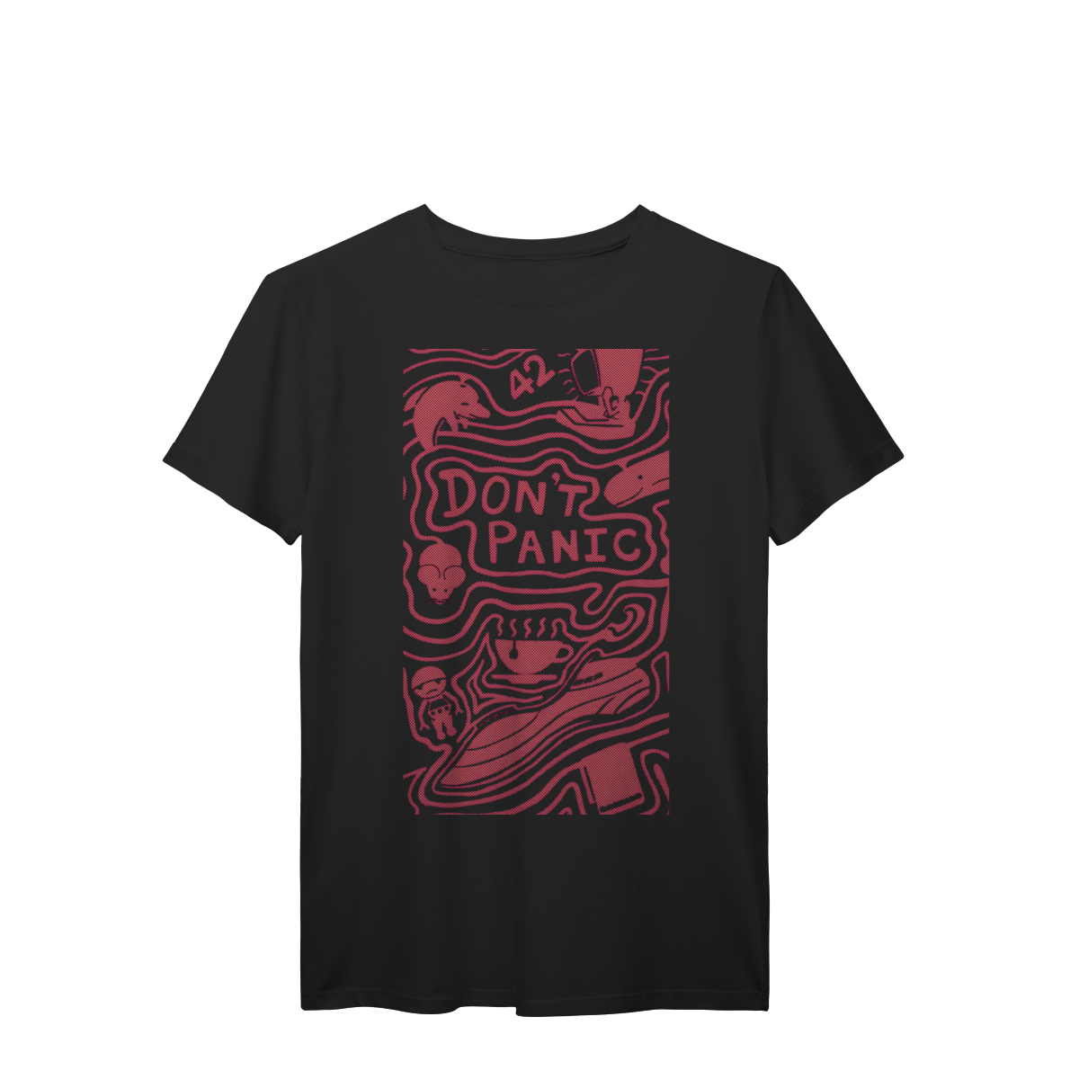 CAMISETA DON'T PANIC RED