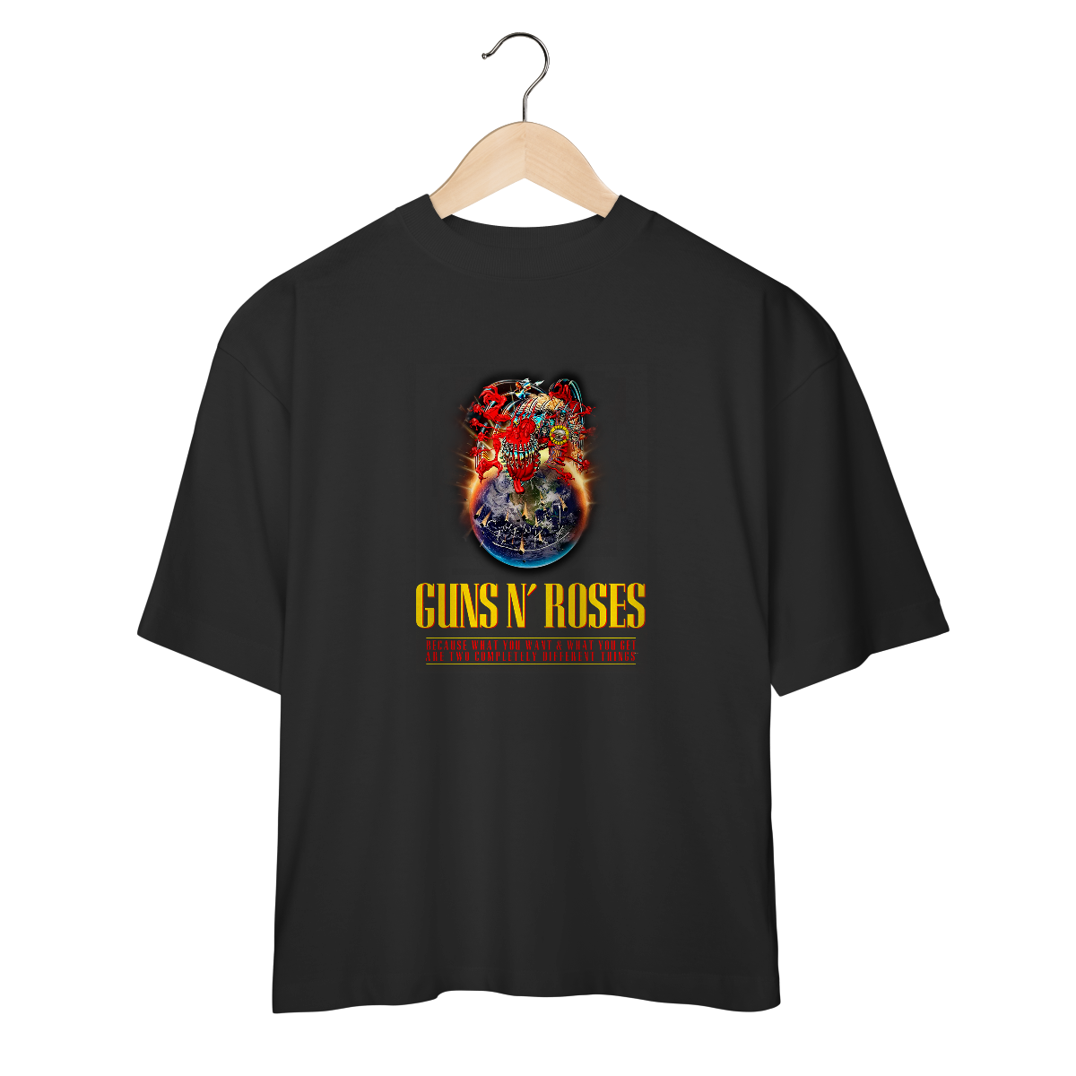 Nome do produto: Camiseta Oversized - Guns N\' Roses ESPECIAL