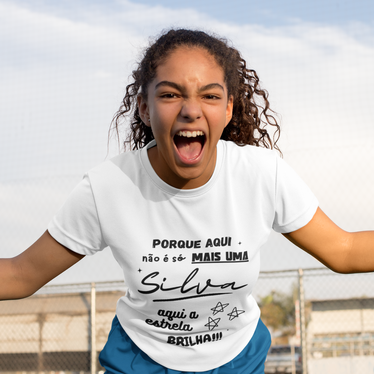 Nome do produto: Camiseta Feminina Silva Infanto-juvenil – Sua Estrela Brilha Aqui (Quality Infantil - 10 a 14 anos)