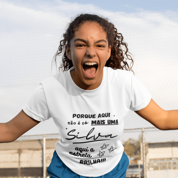 Camiseta Feminina Silva Infanto-juvenil – Sua Estrela Brilha Aqui (Quality Infantil - 10 a 14 anos)