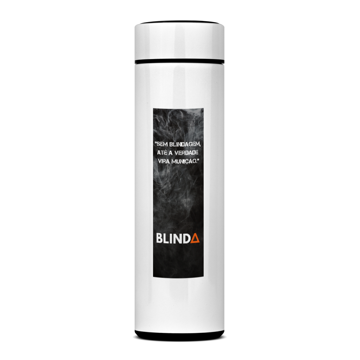 Nome do produto: Garrafa Térmica BLIND△ | Frase “Blindagem”
