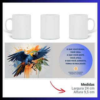 Nome do produto ARTEMÍSIA Canecas - 'ARARA-CANINDÉ - Cerrado Brasileiro' = 05