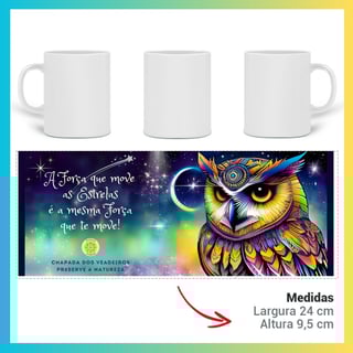 Nome do produto ARTEMÍSIA Canecas – ‘Coruja - Animais de Poder’ - 02