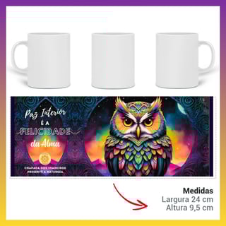 Nome do produto ARTEMÍSIA Canecas – ‘Coruja - Animais de Poder’ - 03