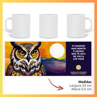 Nome do produto ARTEMÍSIA Canecas – ‘Coruja - Animais de Poder’ - 05