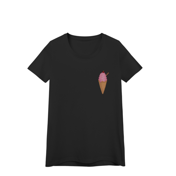 Camiseta Baby Long Premium - Sorvete de Morango