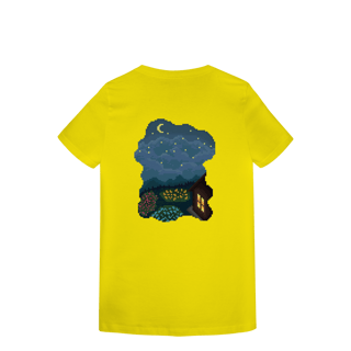 Nome do produto Camiseta Baby Long Premium Frente e Verso - Borboleta e Noite Estrelada