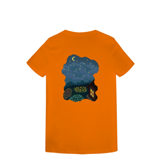 Nome do produto Camiseta Baby Long Premium Frente e Verso - Borboleta e Noite Estrelada