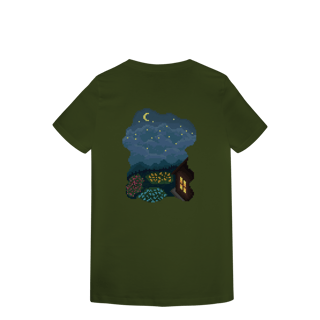 Nome do produto Camiseta Baby Long Premium Frente e Verso - Borboleta e Noite Estrelada