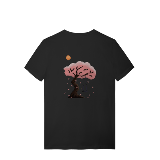 Nome do produto Camiseta Premium Frente e Verso - Flor e Árvore de Cerejeira