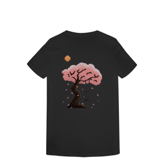 Nome do produto Camiseta Baby Long Premium Frente e Verso - Flor e Árvore de Cerejeira